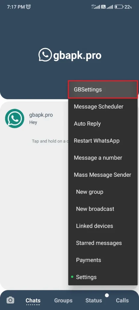 Go-To-GBWhatsApp-Pro-GB-Settings